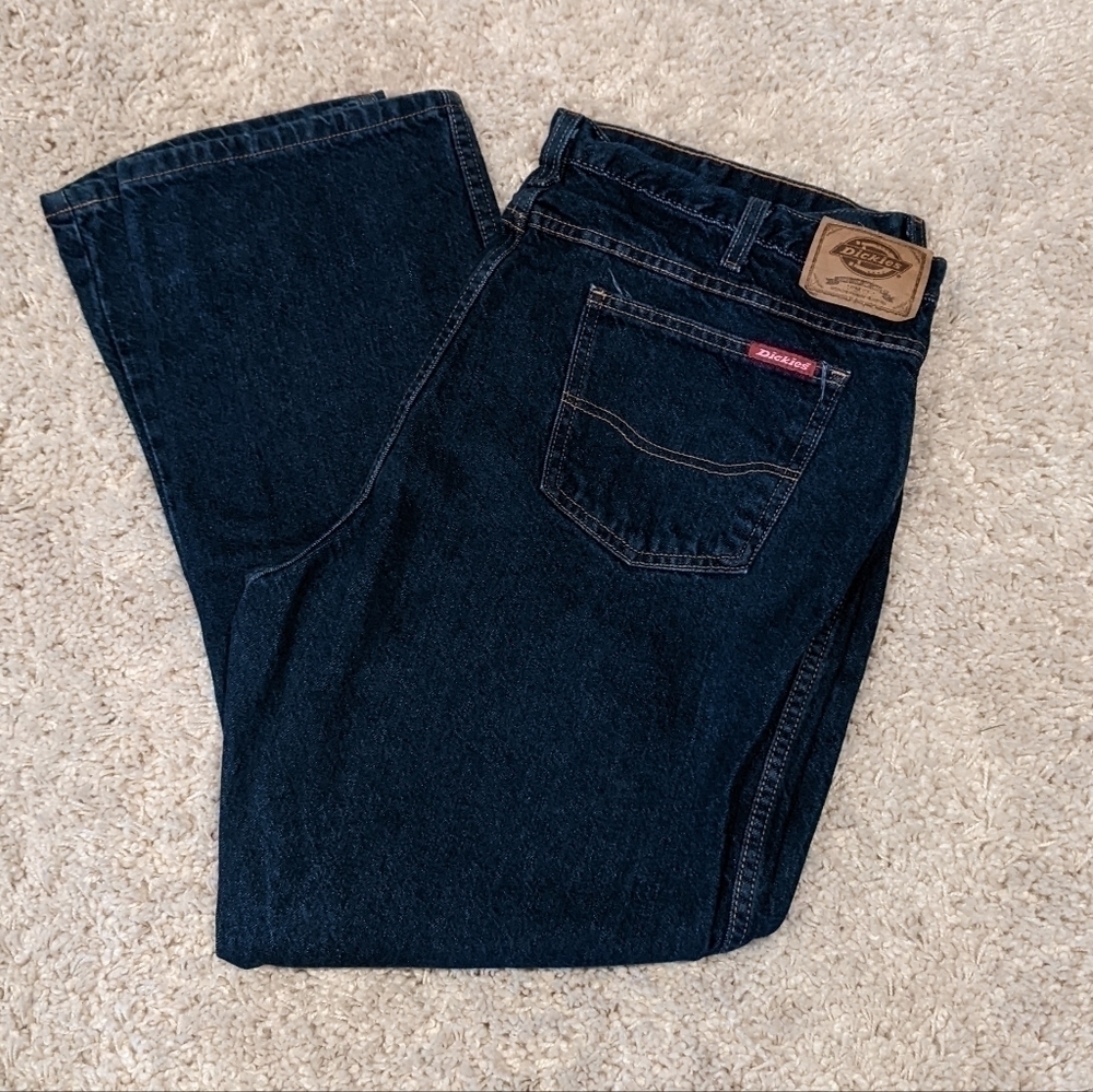 DICKIES Men's Medium Wash Straight Leg Denim Jeans 42 x 30